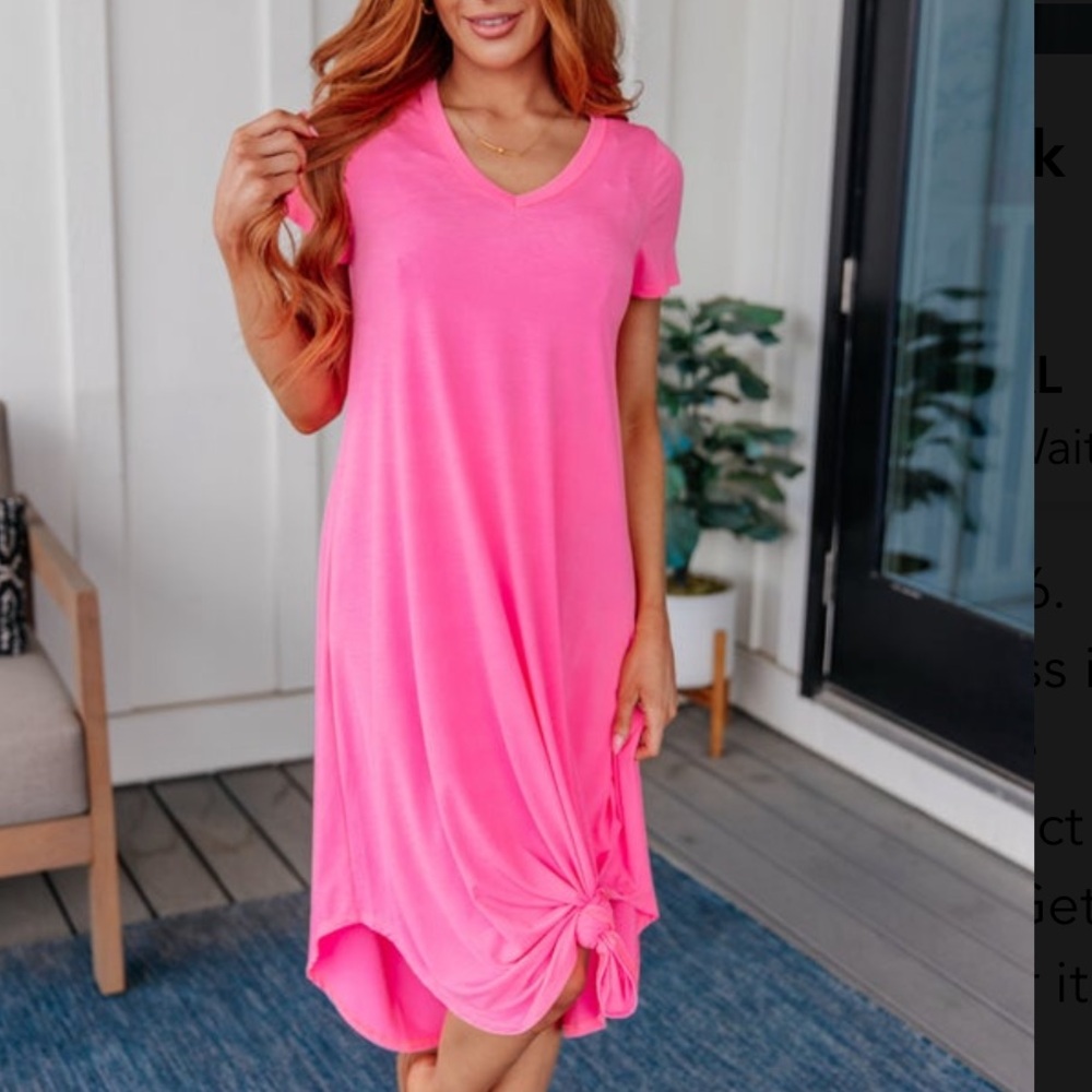 NEW Dear Scarlett Dolman Sleeve Maxi Dress in Neon Pink - Picture 5 of 9